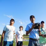 Students at R/C flying field